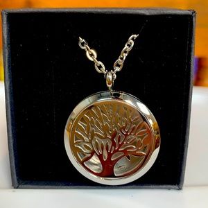 Tree of Life Silver Essential Oil Necklace